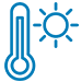 Thermometer in the sun icon 